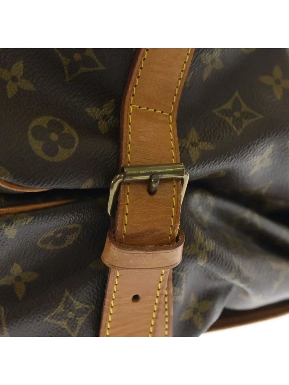Louis Vuitton Monogram Saumur 43 Leather Shoulder Bag Brown